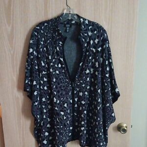 Jones New York Animal Print Patterned Poncho